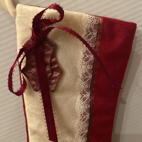 VTG 1985 Hallmark Cards Victorian style ice skate hanging Christmas stocking 16” - Picture 2 of 8